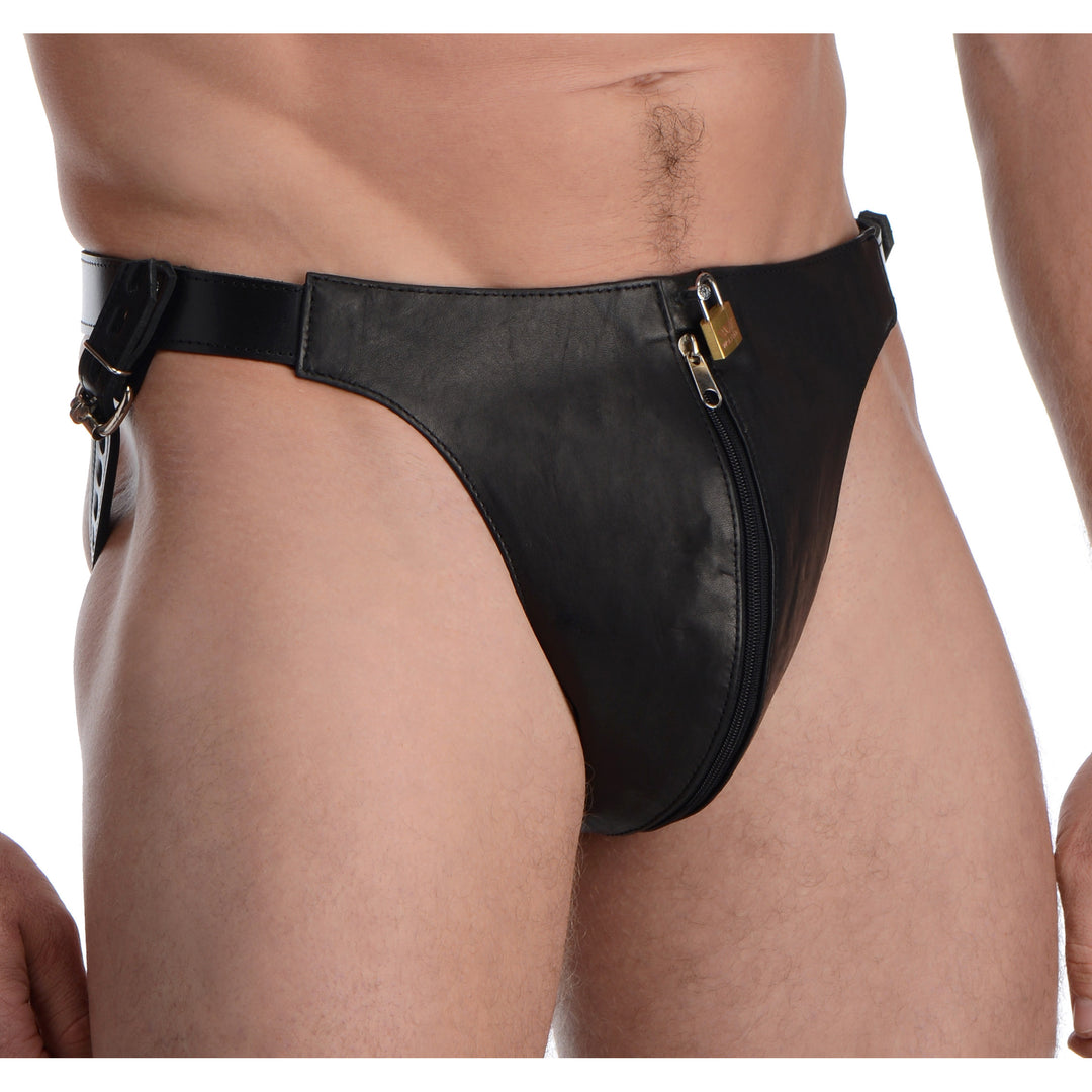 Spiked Leather Confinement Jockstrap - AF239 - UPC-848518026538