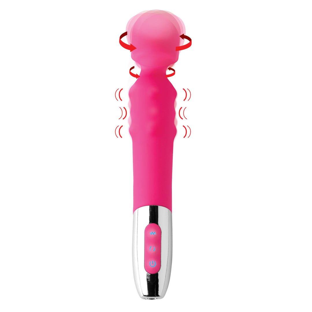 Empowered 10x Rotating Silicone Wand with Massage Beads - AF325 - UPC-848518026989