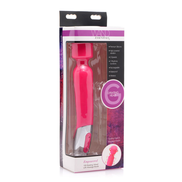 Empowered 10x Rotating Silicone Wand with Massage Beads