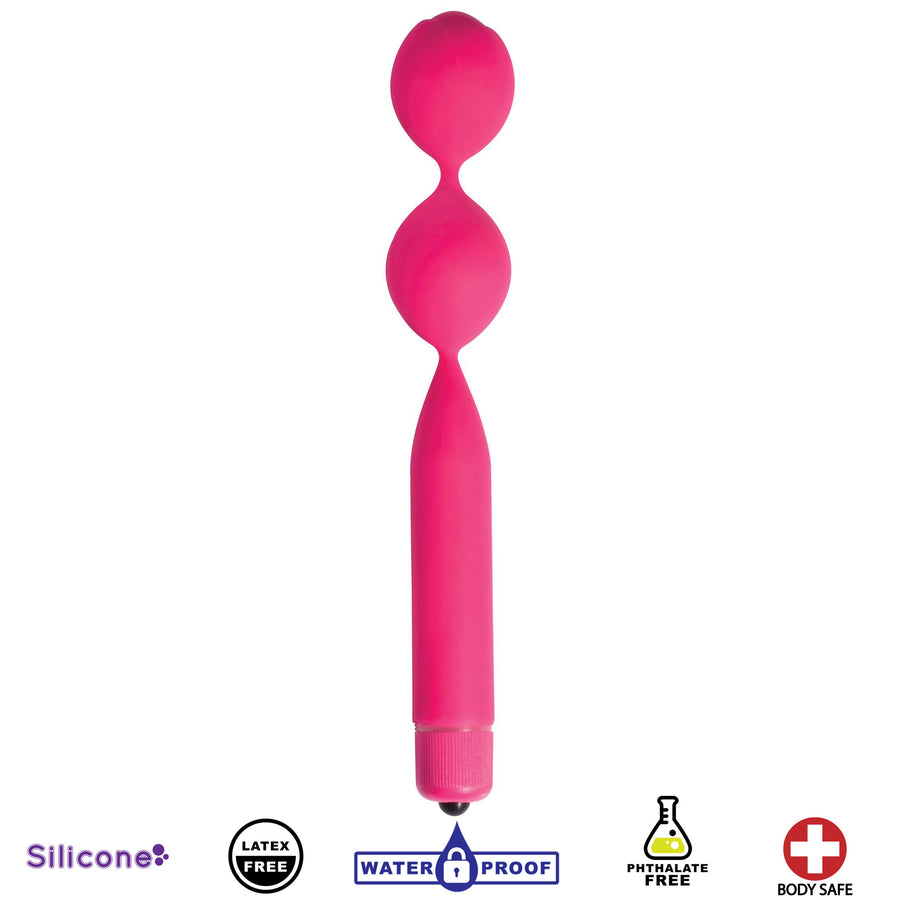 Double Vibrating Silicone Kegel Weight- Pink - CN-0109-04-50 - UPC-642610429552