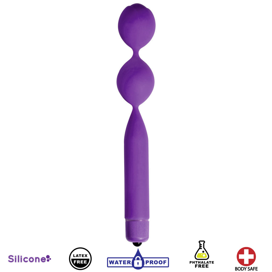 Double Vibrating Silicone Kegel Weight- Purple - AF725-Purple - UPC-642610429569