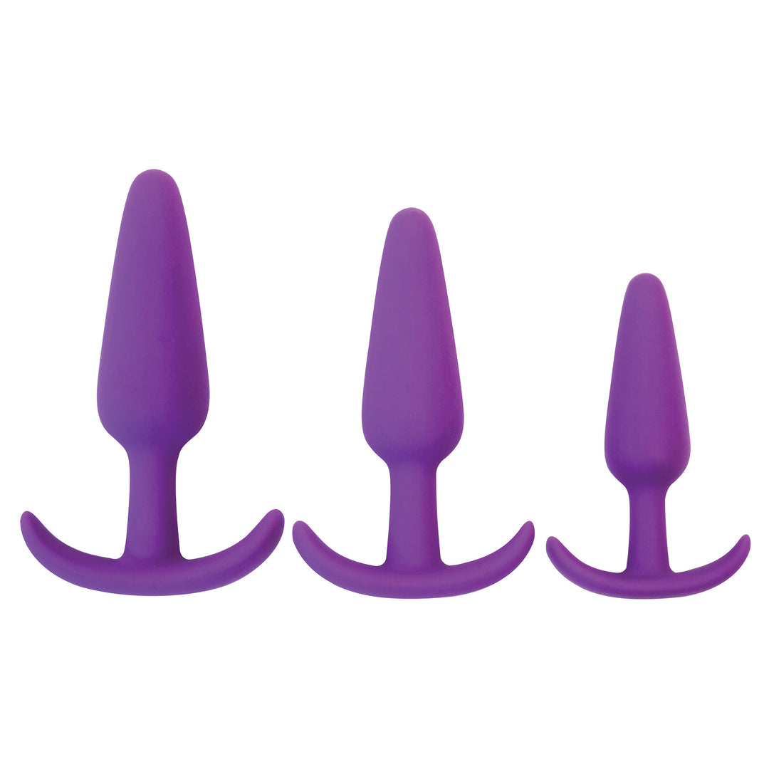 Rump Rockers 3 Piece Silicone Anal Plug Set - Purple - CN-0104-04-40 - UPC-642610429507