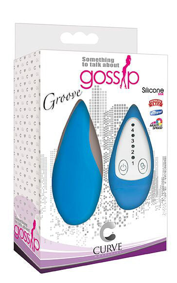 Groove Smooth Silicone Remote Vibe- Blue