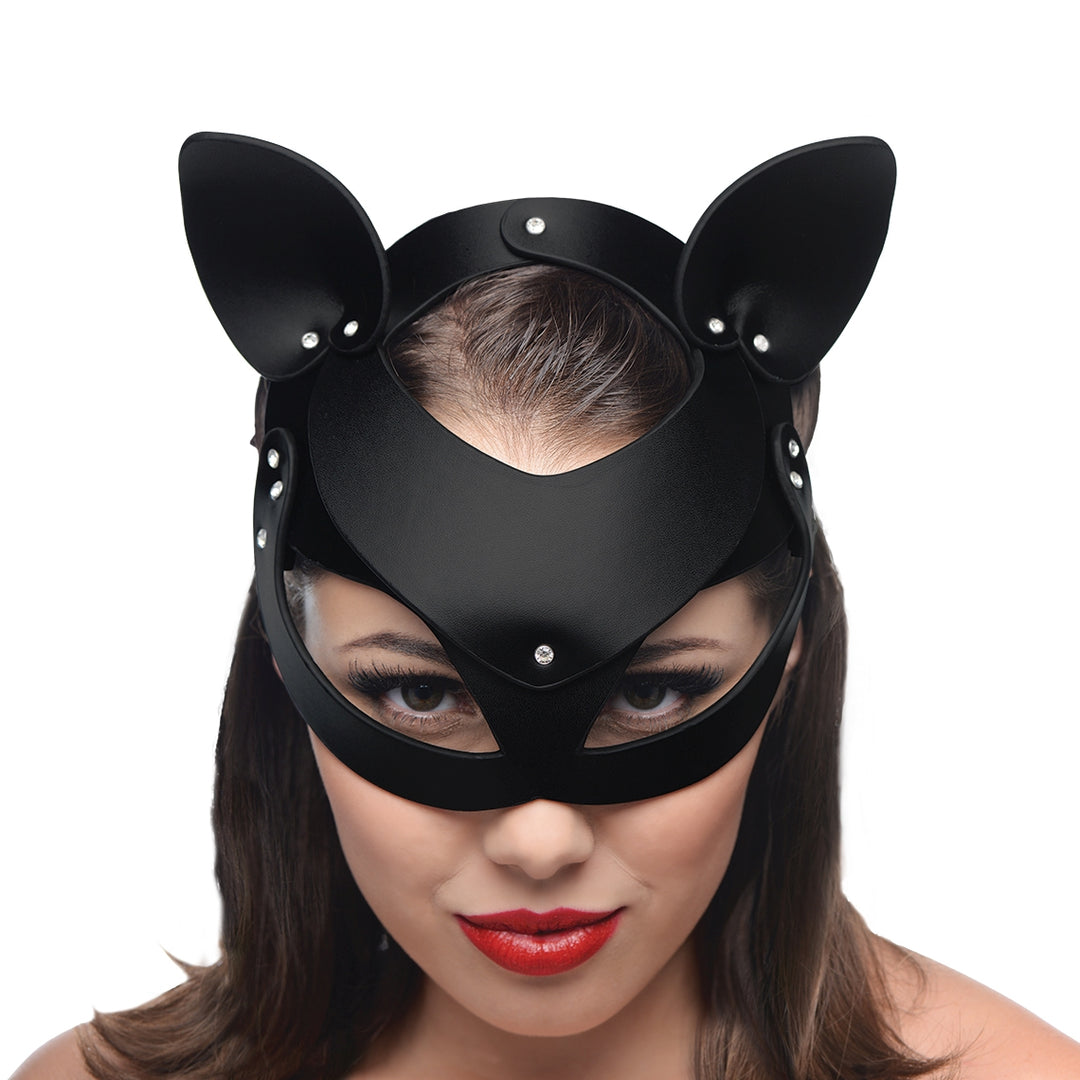 Bad Kitten Leather Cat Mask - AF845 - UPC-848518031211