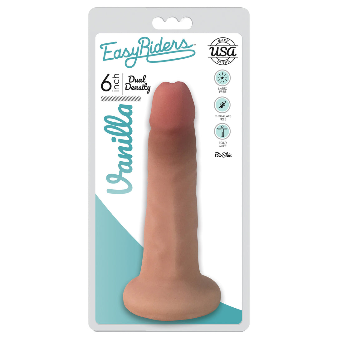 Easy Riders 6 Inch Dual Density Dildo - Flesh