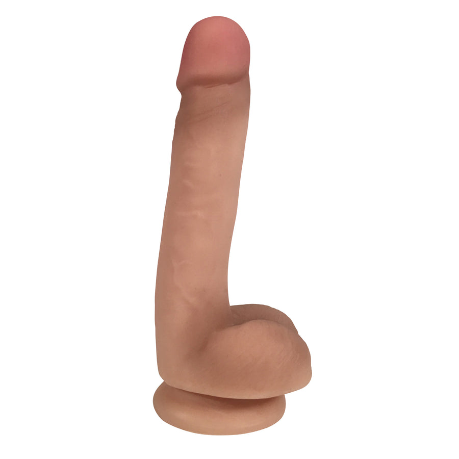 Easy Riders 7 Inch Dual Density Dildo With Balls - Flesh - CN-18-0913-10 - UPC-653078939729