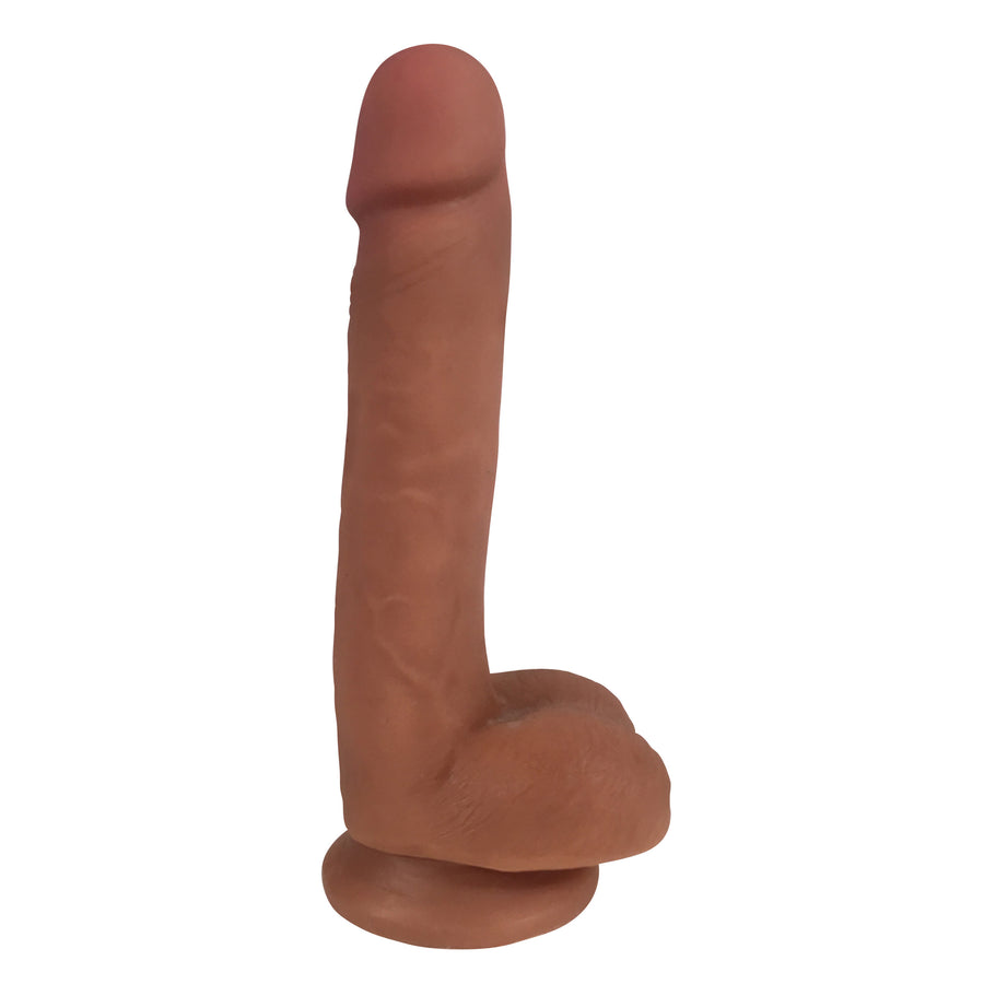 Easy Riders 7 Inch Dual Density Dildo With Balls - Tan - CN-18-0915-12 - UPC-653078939743