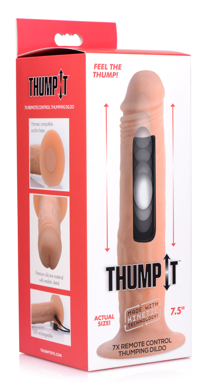 Kinetic Thumping 7X Remote Control Dildo - Medium