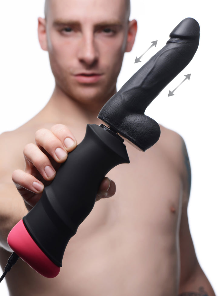 Mega-Pounder Hand-held Thrusting Silicone Dildo - AF980 - UPC-848518032829