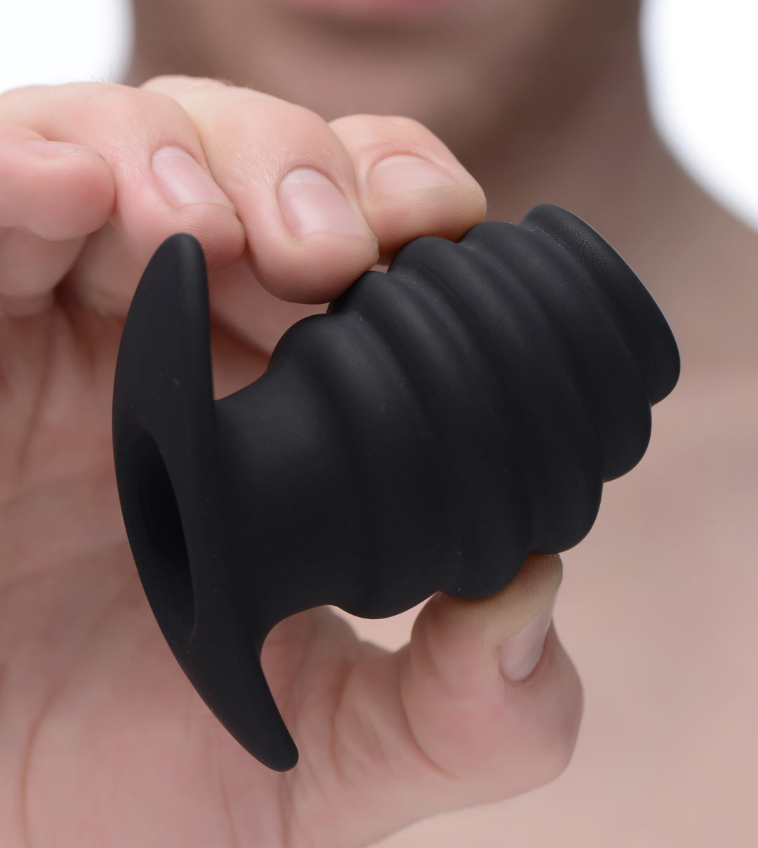 Hive Ass Tunnel Silicone Ribbed Hollow Anal Plug - Small - AF982-Small - UPC-848518032867