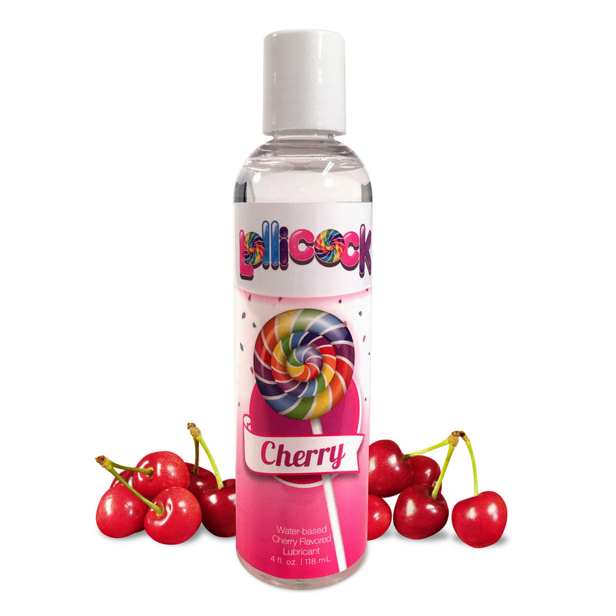 Lollicock 4 oz. Water-based Flavored Lubricant - Cherry - CN-14-0520-33 - UPC-653078939804