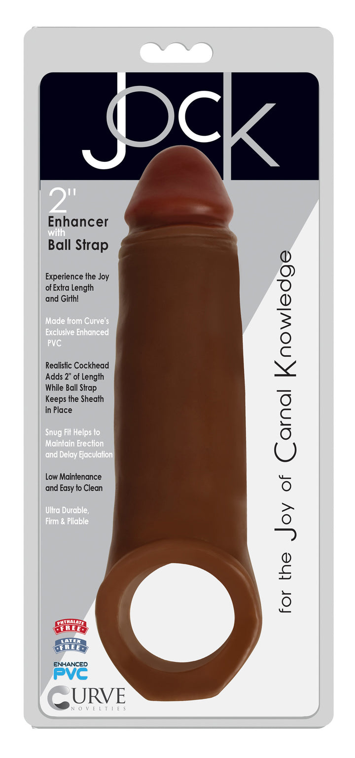 2 Inch Penis Enhancer with Ball Strap - Brown