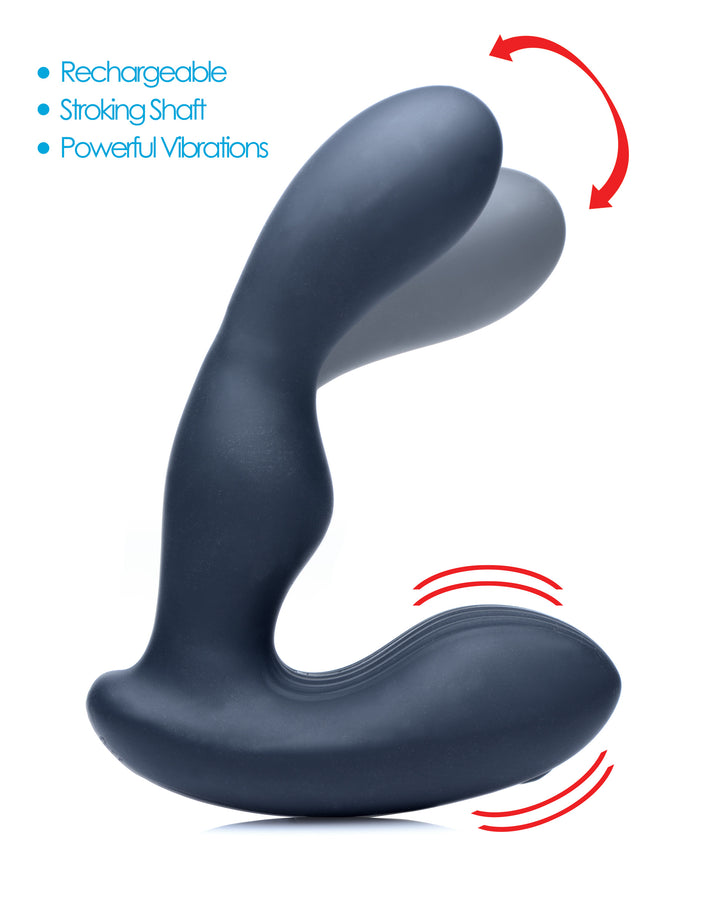 7X P-Stroke Silicone Prostate Stimulator with Stroking Shaft - AG149 - UPC-848518033284