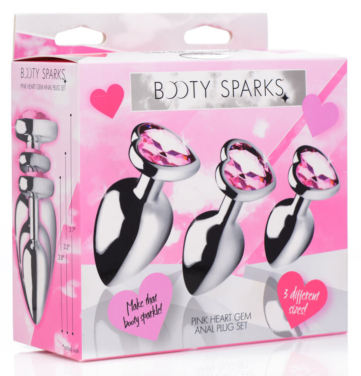 Pink Heart Anal Plug Set