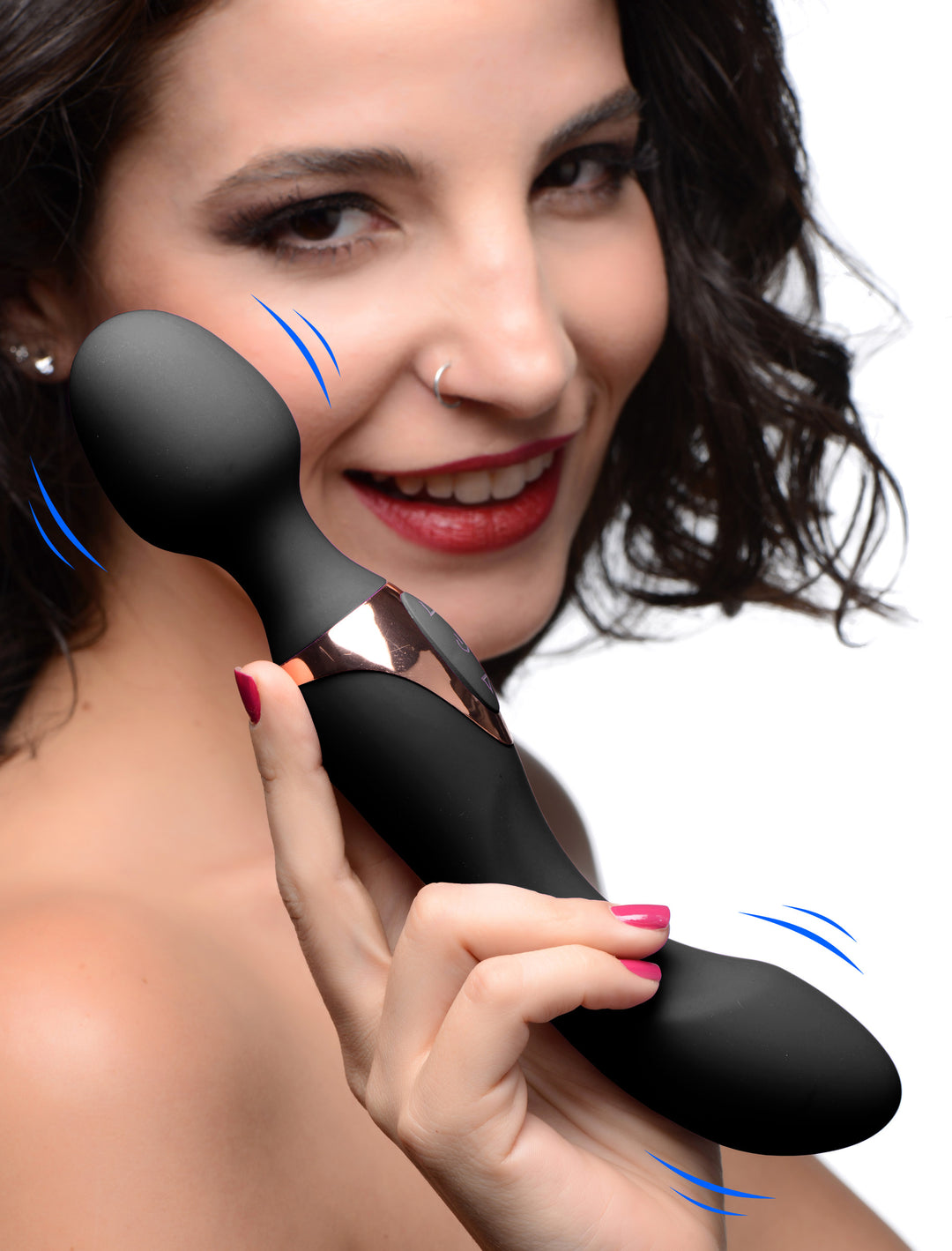 10X Dual Duchess 2-in-1 Silicone Massager - Black - AG262-Black - UPC-848518034663