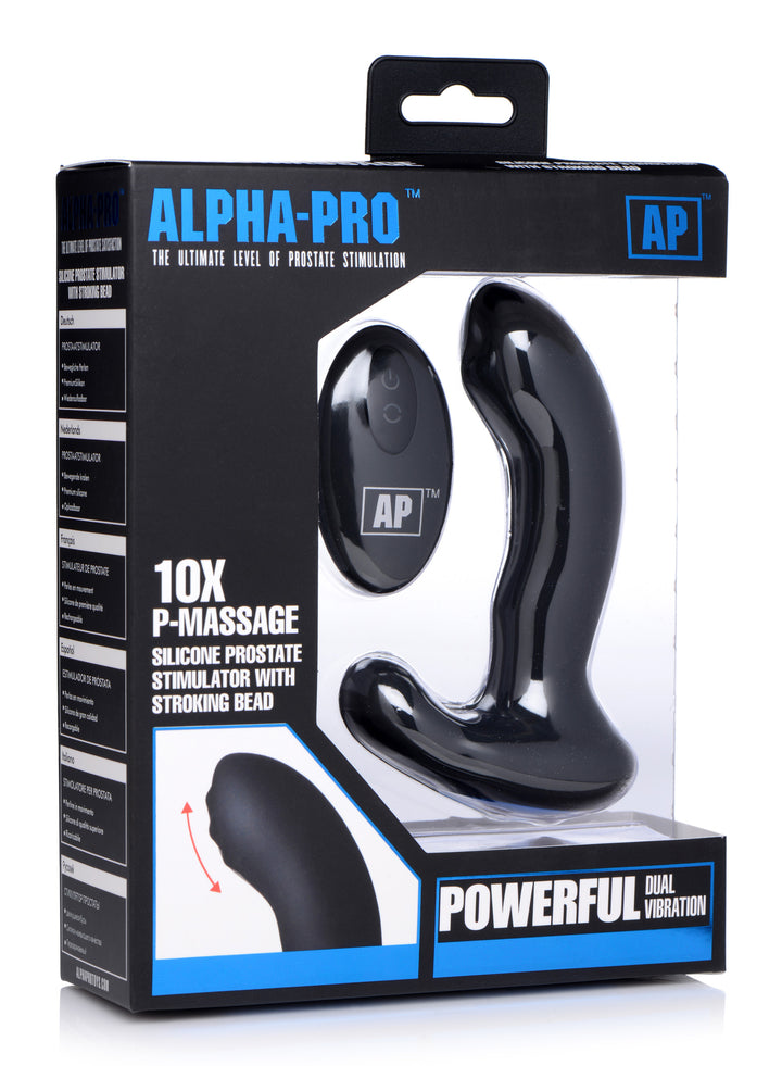 10X P-Massage Silicone Prostate Stimulator with Stroking Bead