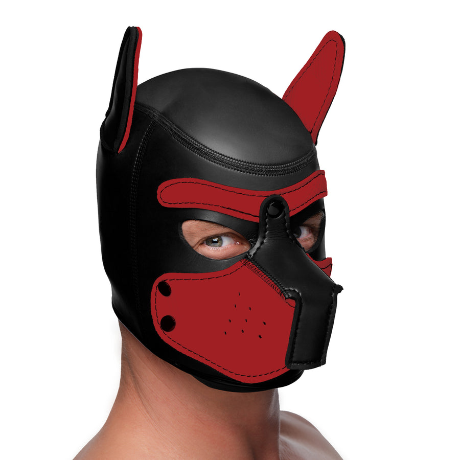 Spike Neoprene Puppy Hood - Red - AG292-Red - UPC-848518035035