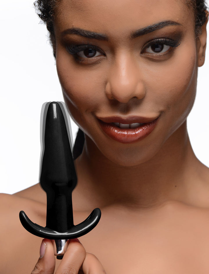 Smooth Vibrating Anal Plug - Black - AG294-Black - UPC-848518035097