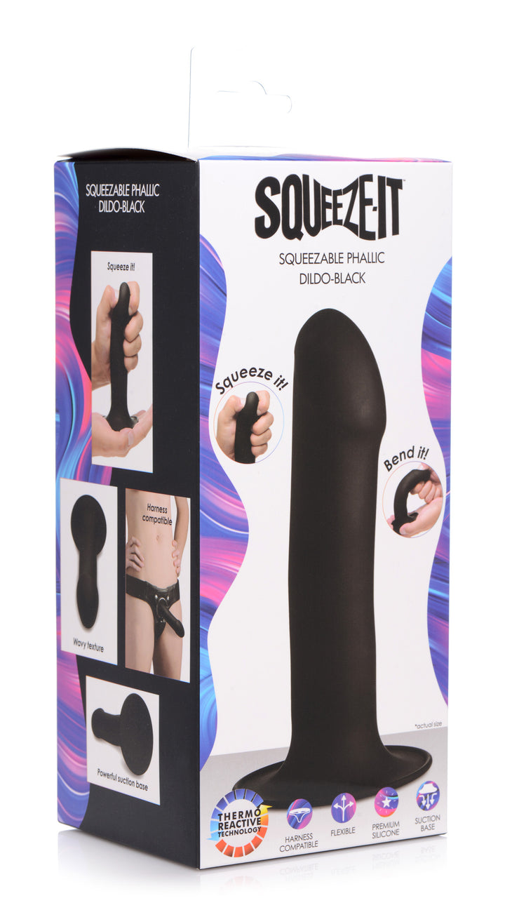 Squeezable Phallic Dildo - Black