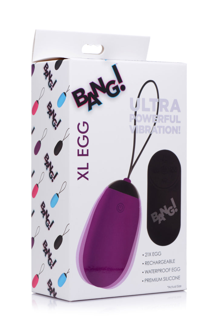 XL Silicone Vibrating Egg - Purple