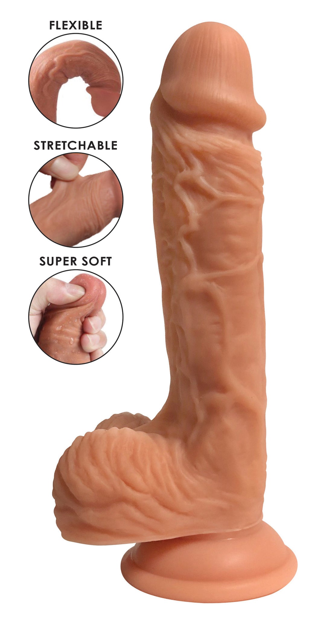 Easy Riders Dual Density Silicone Dildo - 8 Inch - CN-18-0924-10 - UPC-653078941043