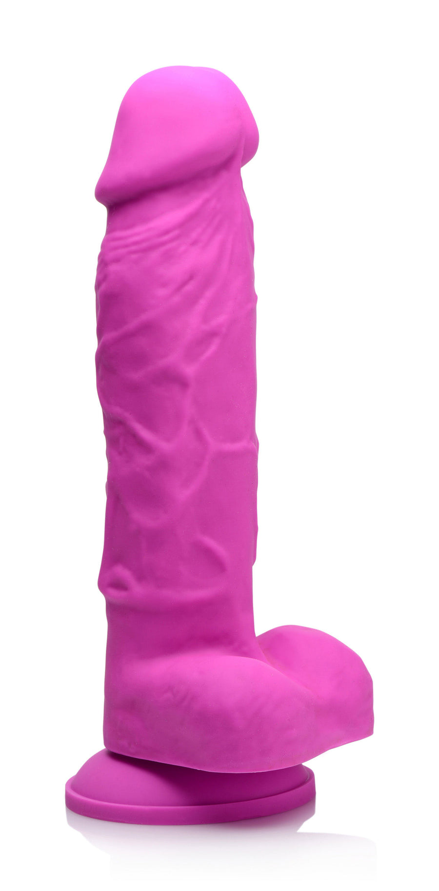 Power Pecker 7 Inch Silicone Dildo with Balls - Pink - AG371-Pink - UPC-848518036551