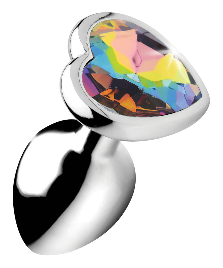 Rainbow Prism Heart Anal Plug - Small - AG374-Small - UPC-848518036605