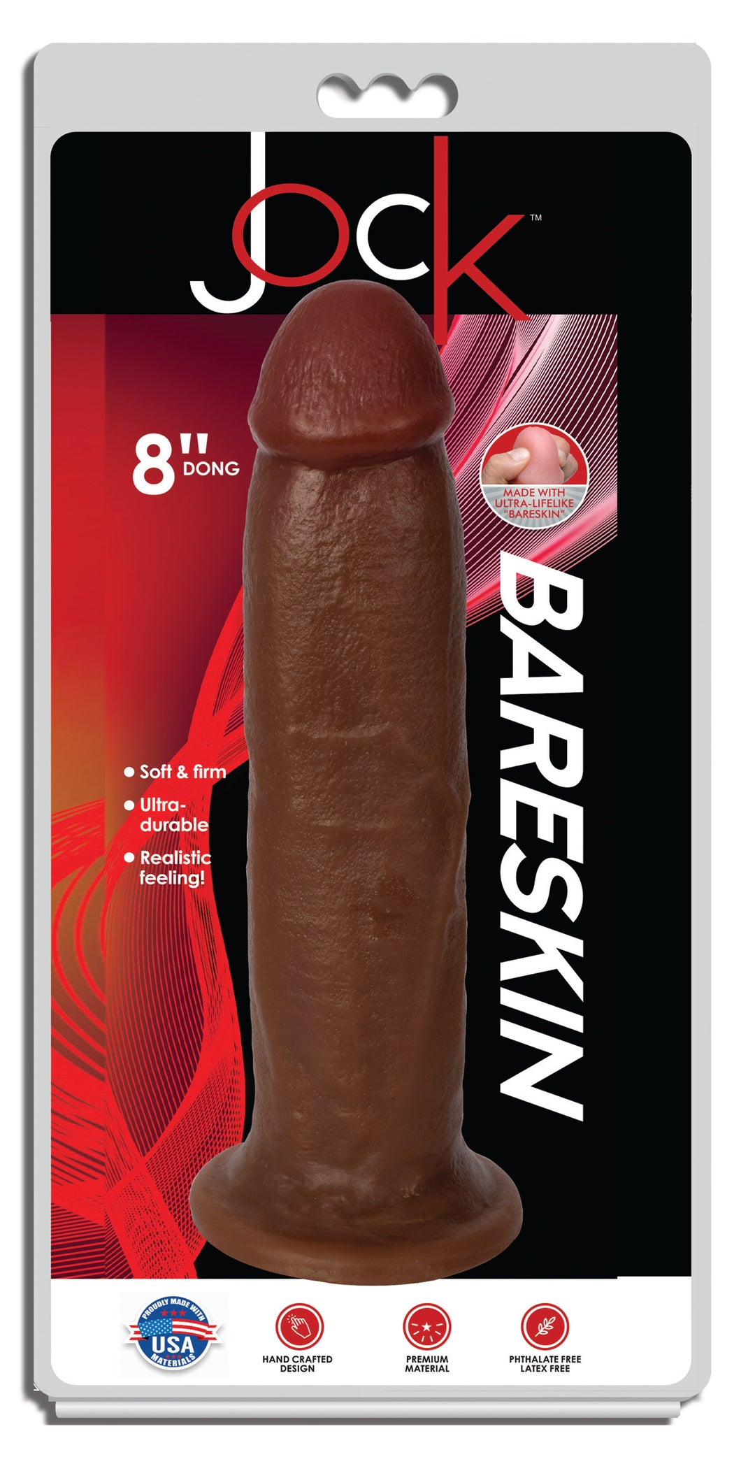 Jock Dark Bareskin Dildo - 9 Inch