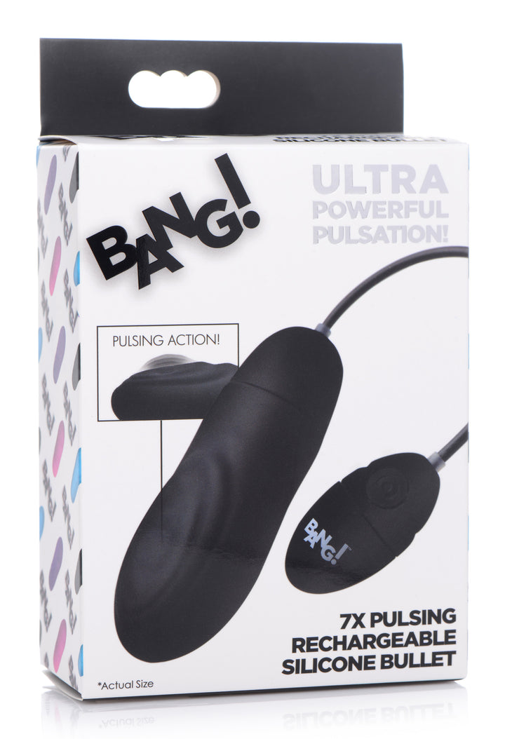 7X Pulsing Rechargeable Silicone Vibrator - Black