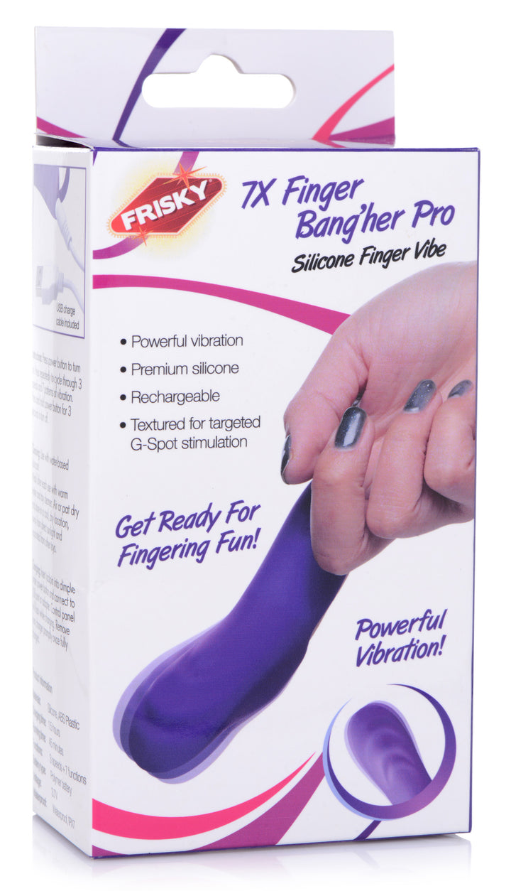 7X Finger Bang Her Pro Silicone Vibrator - Purple