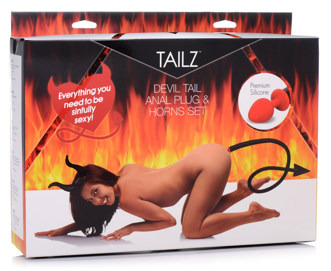 Devil Tail Anal Plug and Horns Set