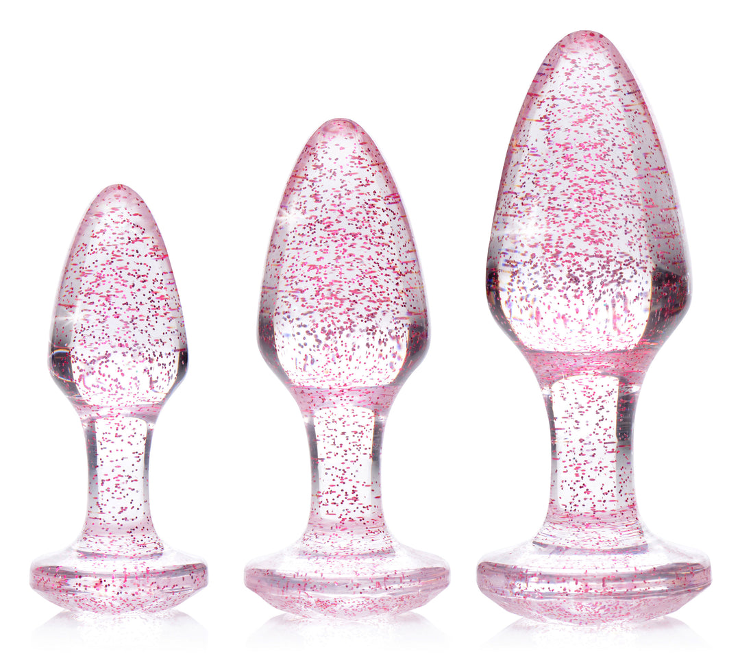 Glitter Gem Anal Plug Set - Pink - AG587-Pink - UPC-848518040015