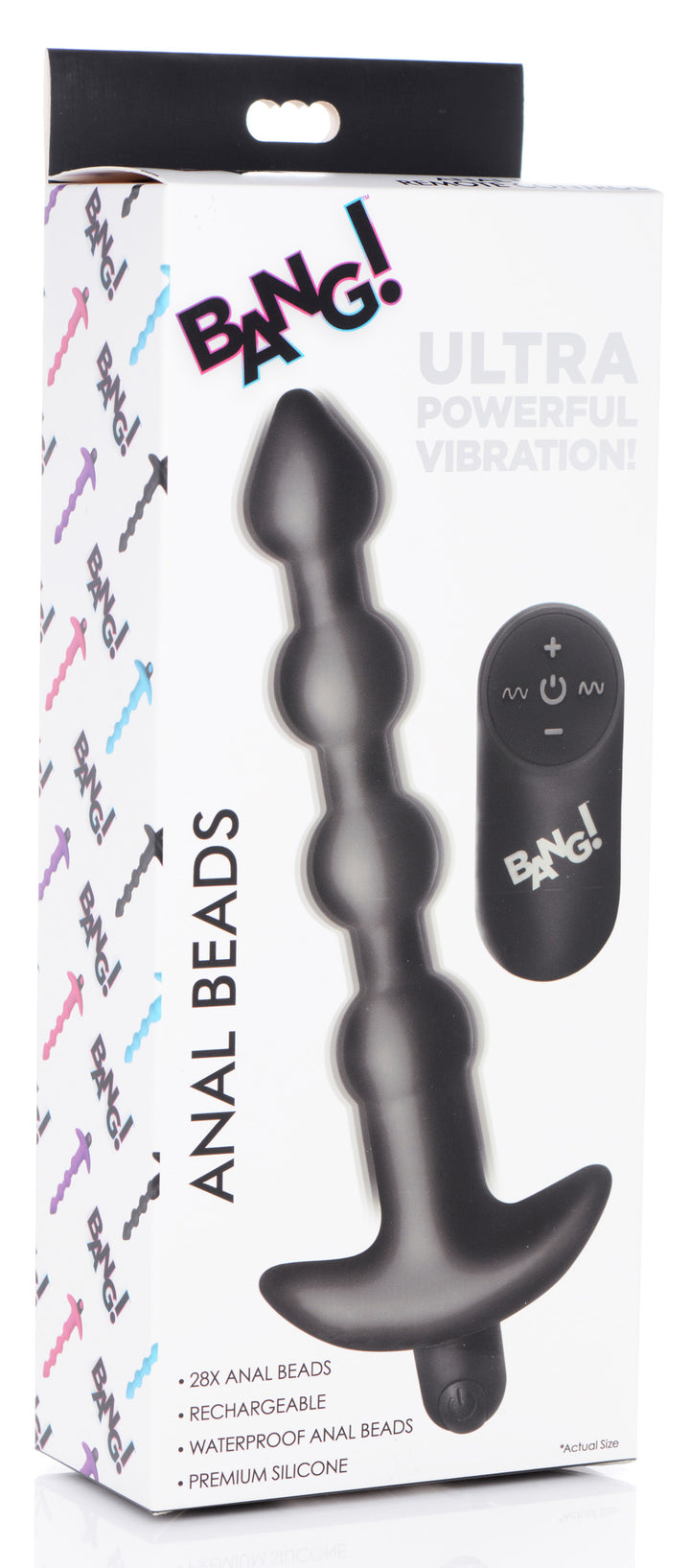 Remote Control Vibrating Silicone Anal Beads - Black