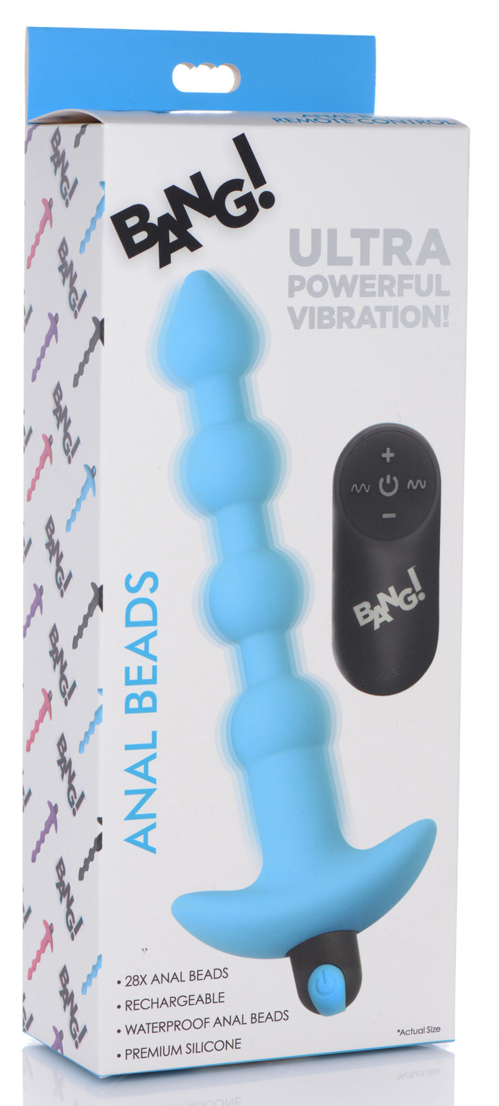 Remote Control Vibrating Silicone Anal Beads - Blue