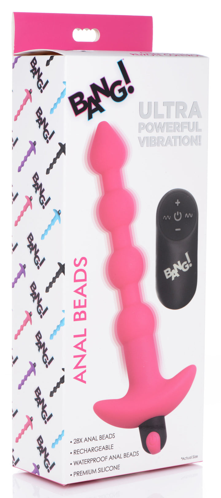 Remote Control Vibrating Silicone Anal Beads - Pink