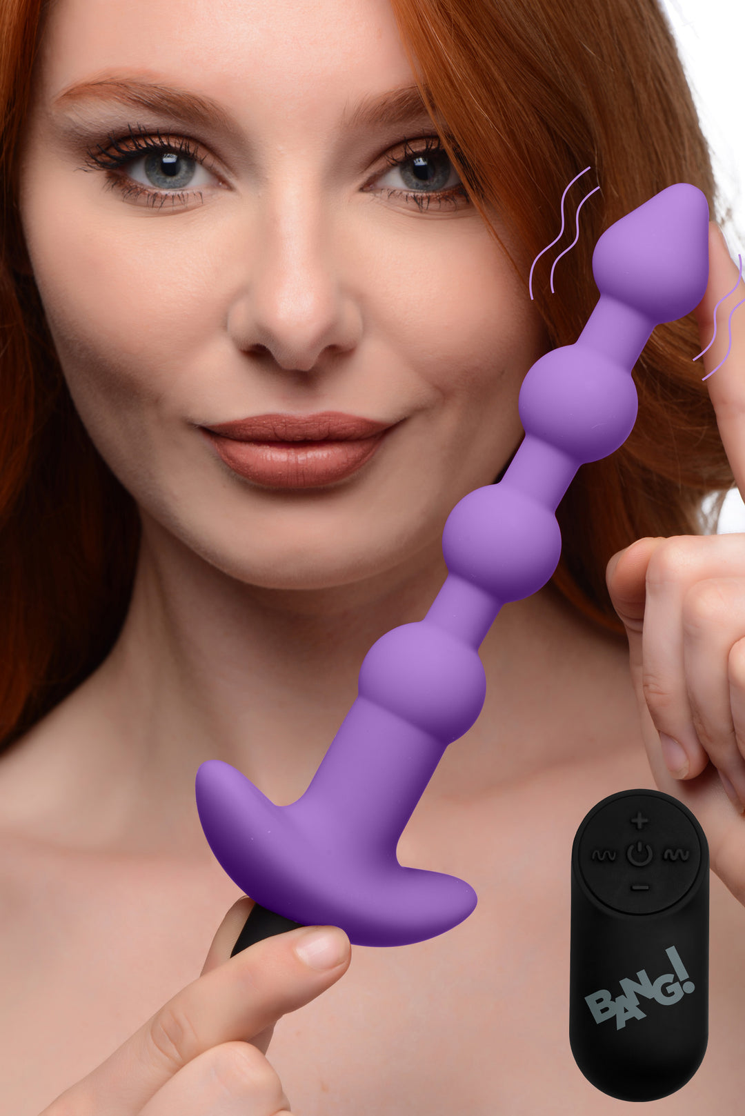 Remote Control Vibrating Silicone Anal Beads - Purple - AG614-Purple - UPC-848518041852