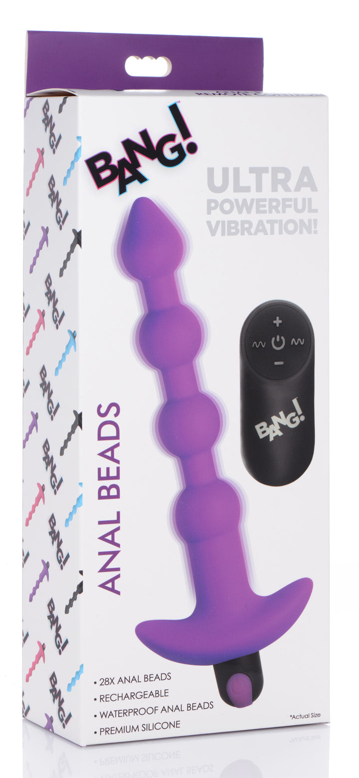 Remote Control Vibrating Silicone Anal Beads - Purple