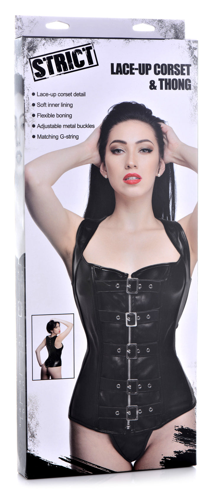 Lace-up Corset and Thong - Large