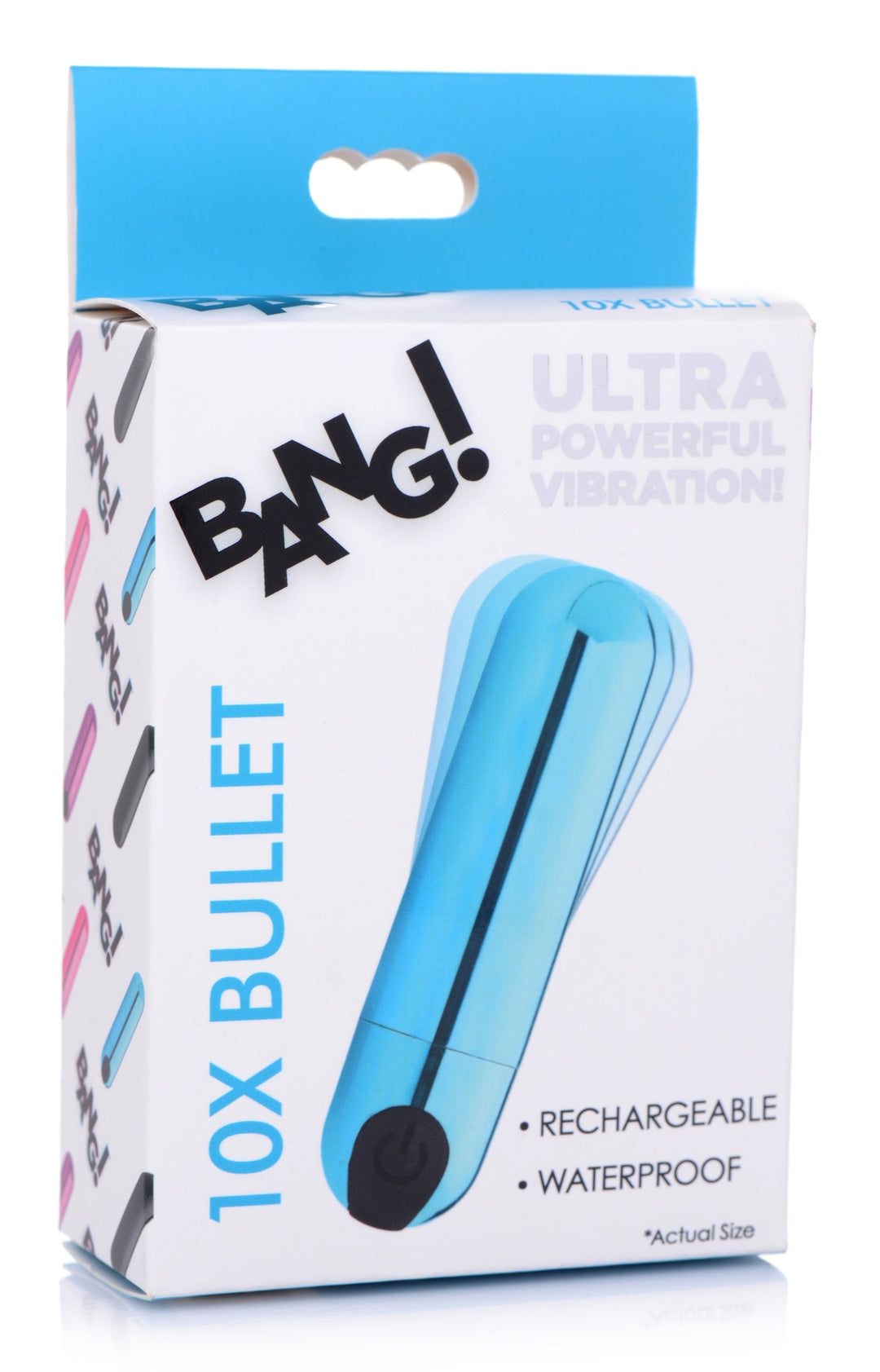 10X Rechargeable Vibrating Metallic Bullet - Blue