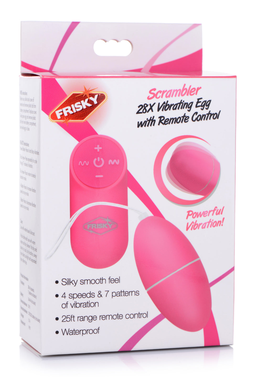 28X Scrambler Vibrating Egg with Remote Control - Pink