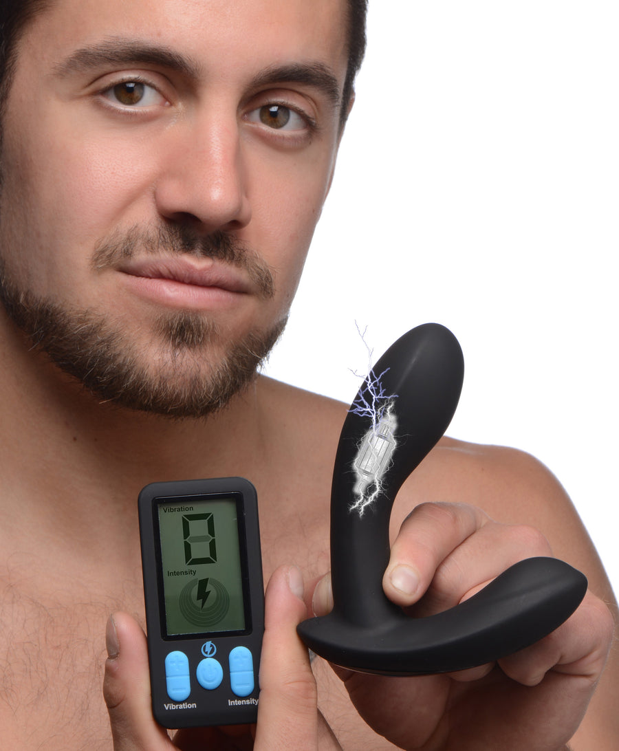 E-Stim Pro Silicone Vibrating Prostate Massager with Remote Control - AG663 - UPC-848518042637