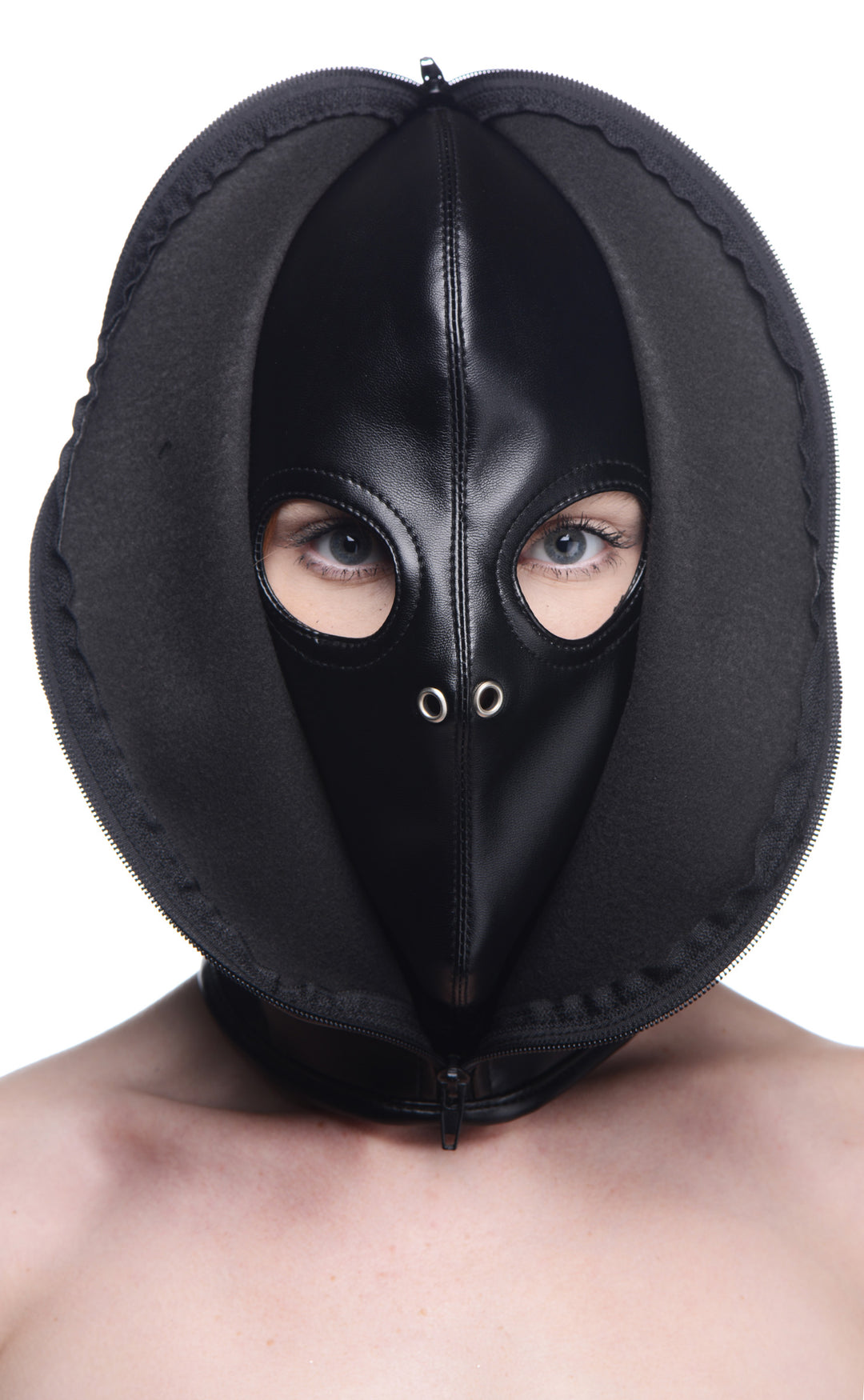 Zip Front Bondage Hood - AG697 - UPC-848518042965