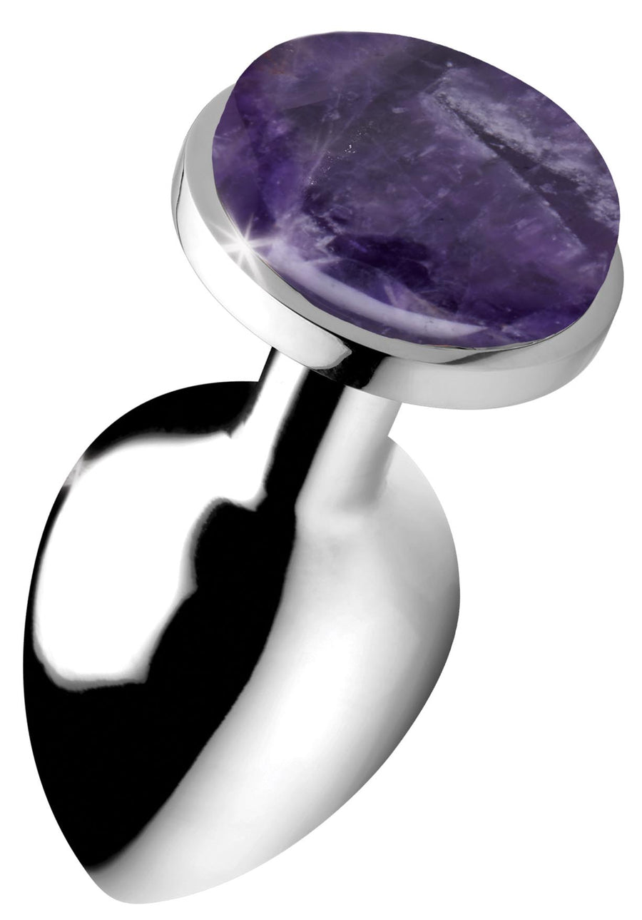 Genuine Amethyst Gemstone Anal Plug - Large - AG733-Large - UPC-848518043863