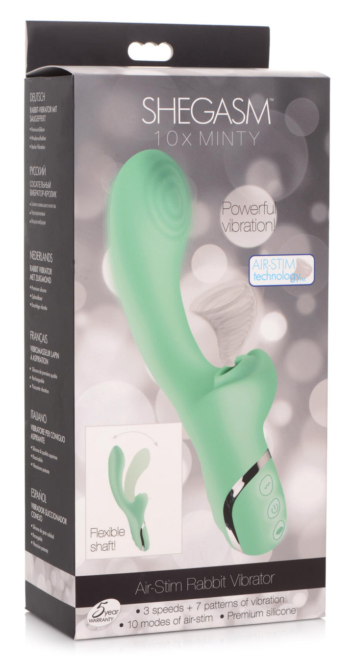 10X Minty Air-Stim Silicone Rabbit Vibrator