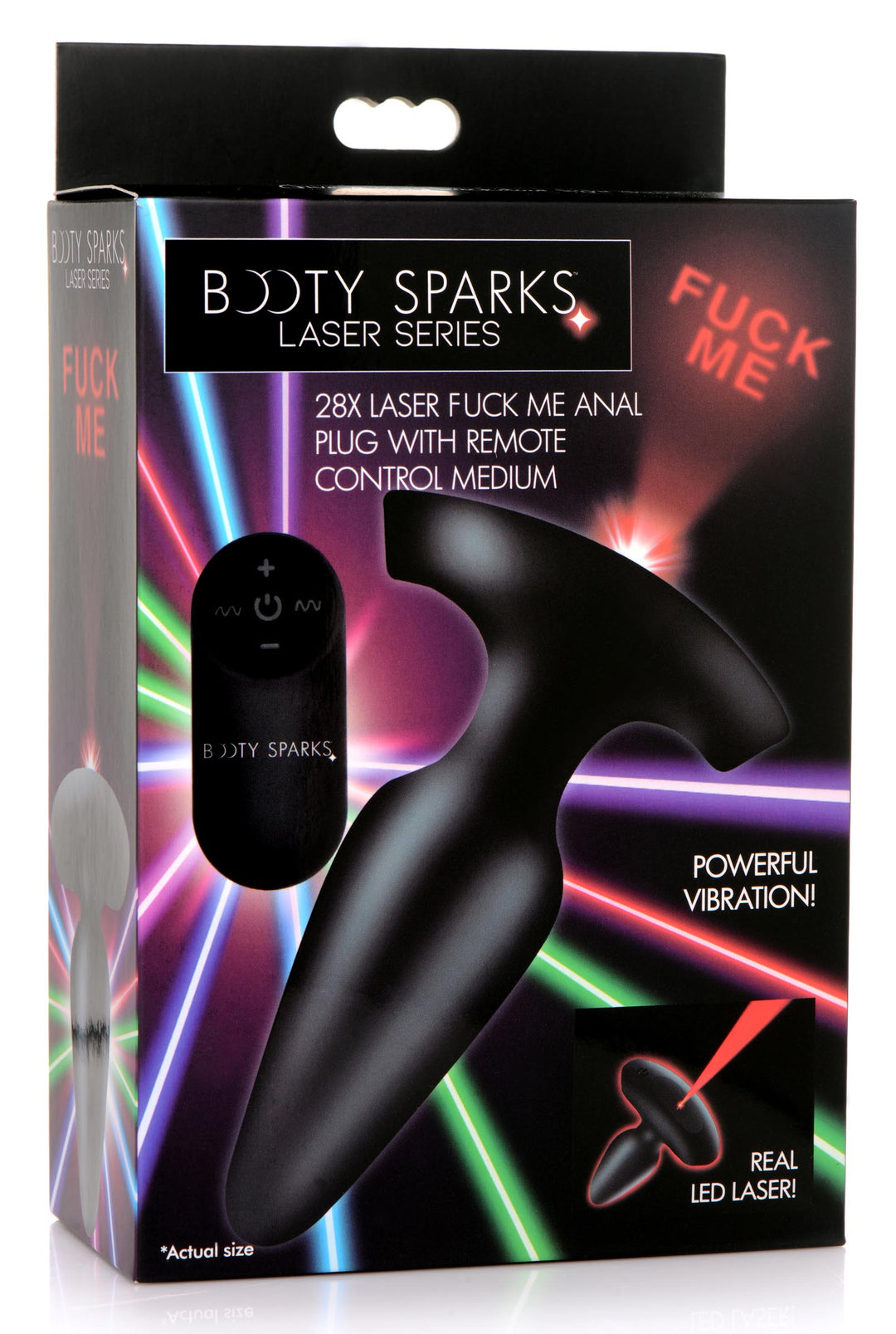 28X Laser Fuck Me Silicone Anal Plug with Remote Control - Medium