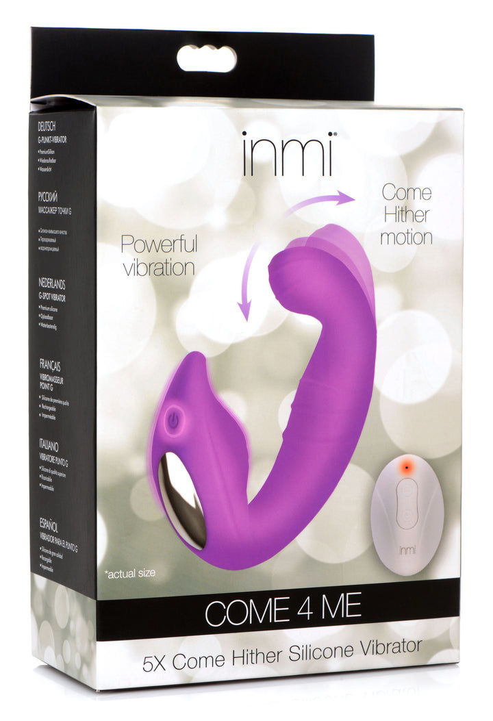 5X Come Hither Silicone Vibrator with Remote Control