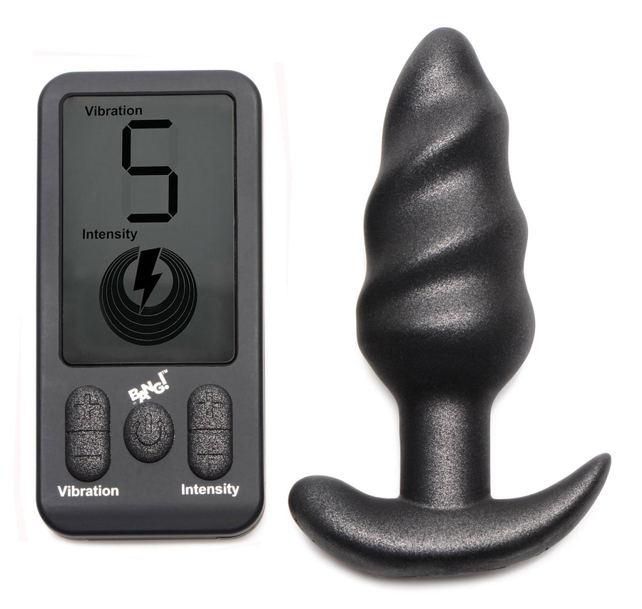 25X Vibrating Silicone Swirl Plug with Remote Control - AG900 - UPC-848518046390