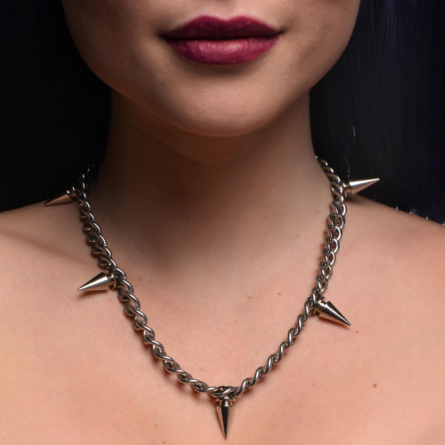 Spiked Punk Necklace - AG972 - UPC-848518047601