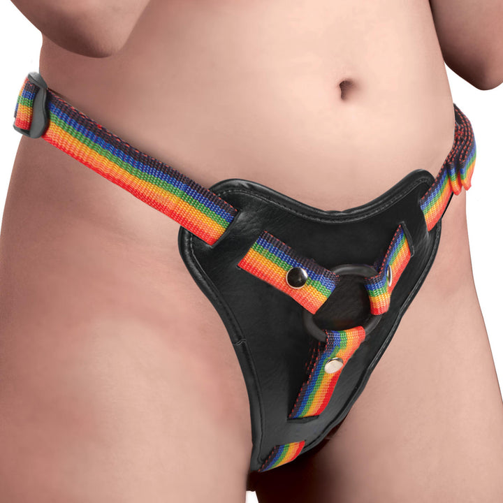 Rainbow Strap On Harness with Silicone O-Rings - AG996 - UPC-848518048110