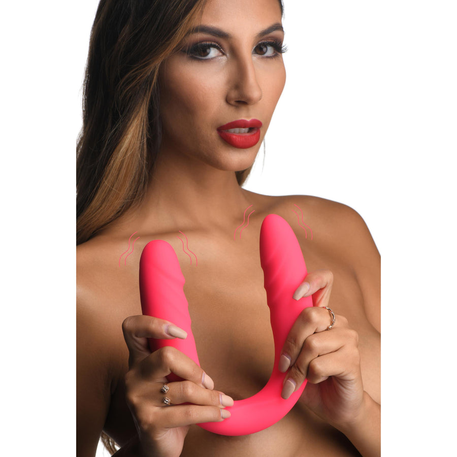 7X Double Down Silicone Double Dildo with Remote - AH004 - UPC-848518048288